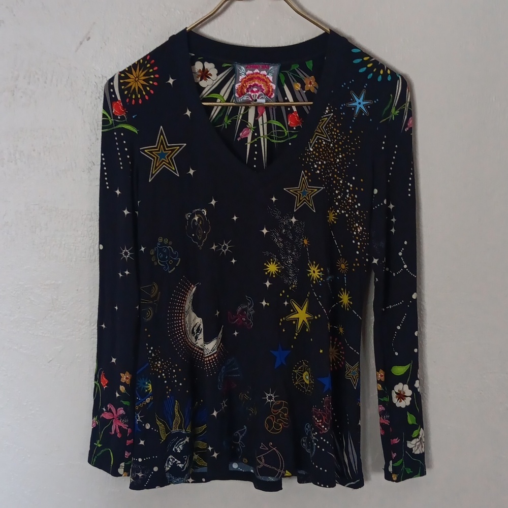 Johnny Was Celestial Long Sleeve Swing Top Size Xxs - Picture 5 of 5